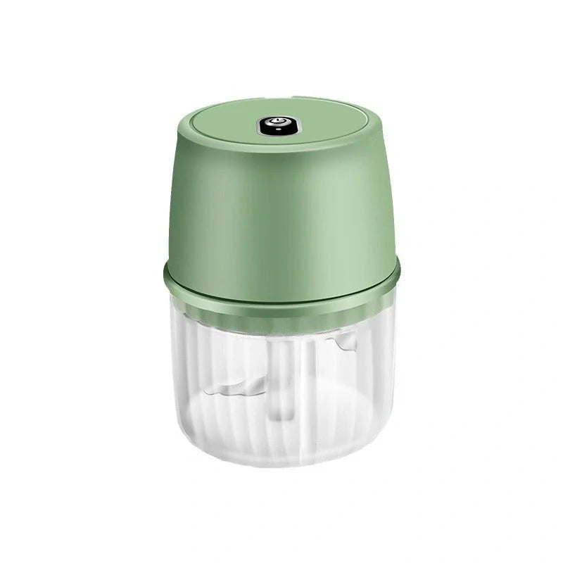 Compact USB Rechargeable Electric Garlic Press and Food Chopper with Stainless Steel Blades, Soft-Grip Lid, and Non-Slip Base