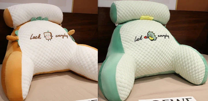A cozy lumbar support cushion with a soft, breathable design for comfortable back and posture support