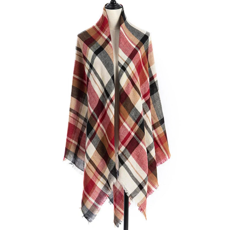 Luxury plus-sized double-sided cashmere-like scarf shawl in various colours