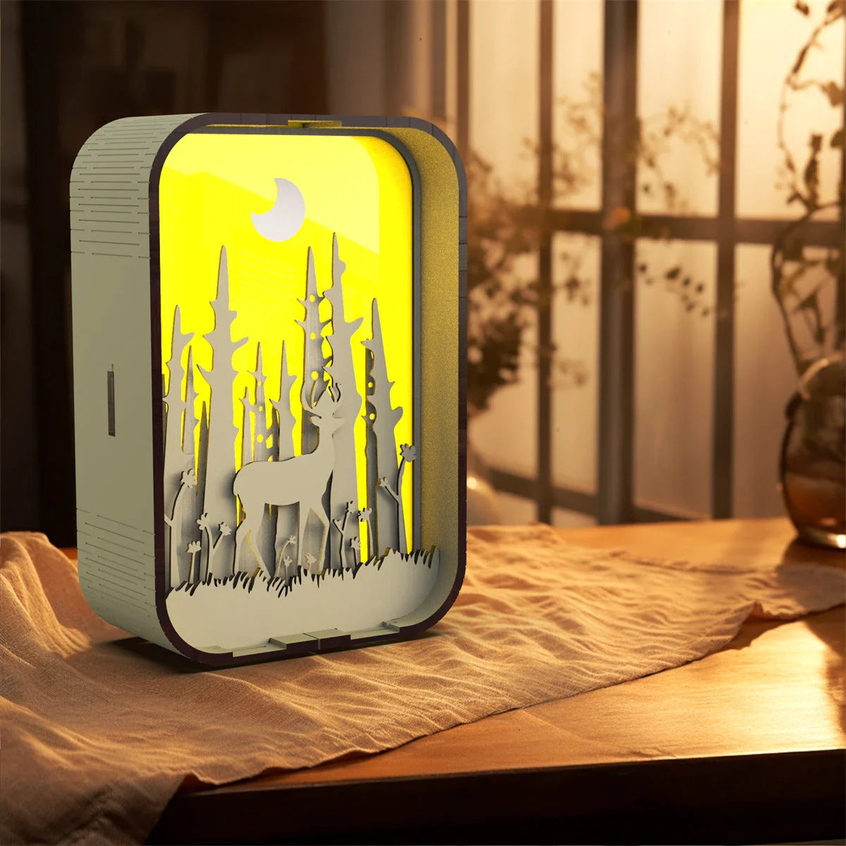 Elegant Minimalist Wooden Night Light with Soft LED Illumination and Compact, Versatile Design