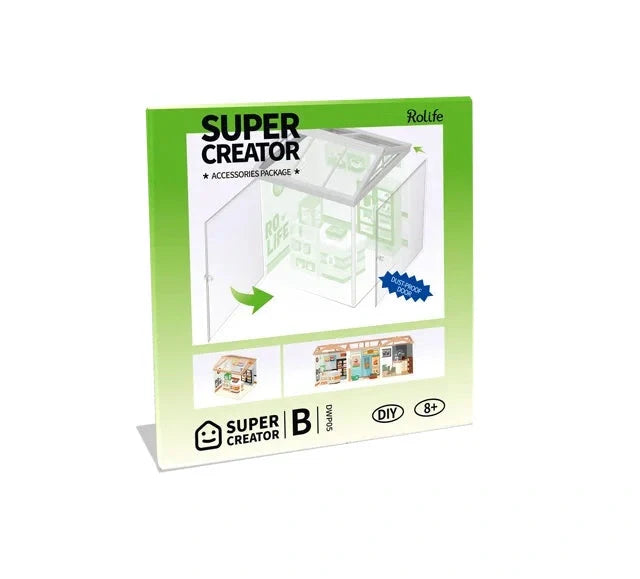 Robotime Rolife DIY Miniature Cafe Building Kit with ambient light set