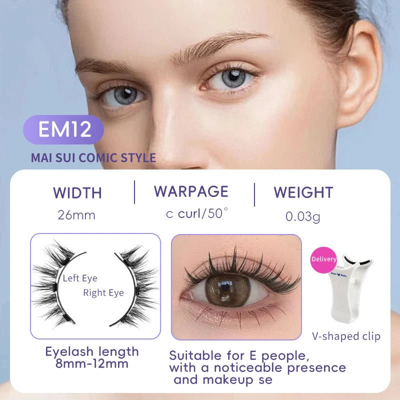 Luxurious magnetic suction false eyelashes in super soft mink hair for a natural look