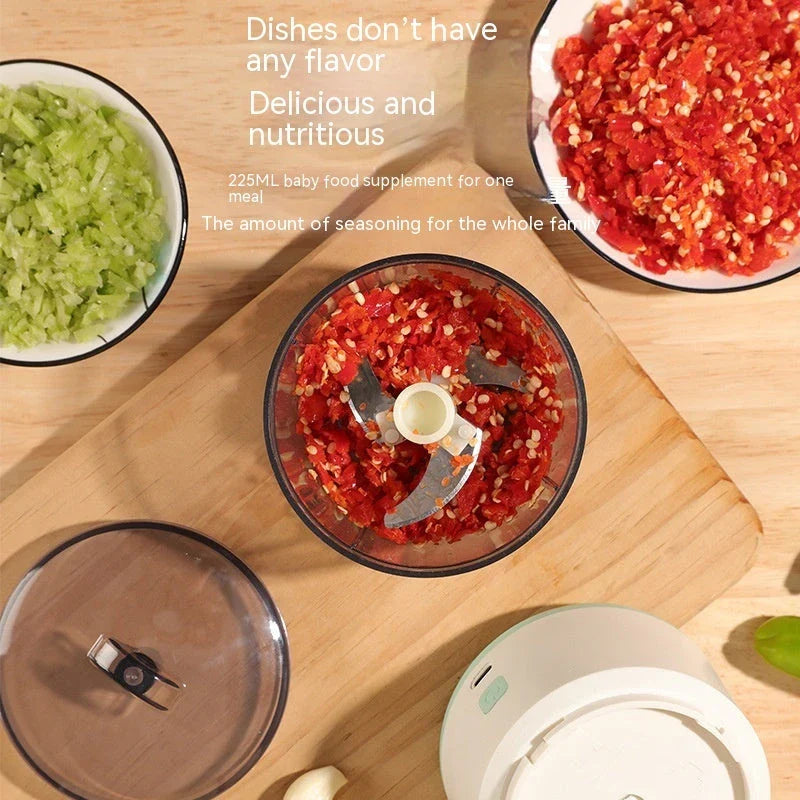 Versatile Electric Mini Food Chopper for Quick Meal Preparation with Powerful Motor, Anti-Slip Design, and Transparent Cup