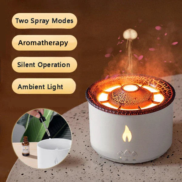 Enchanting Ultrasonic Essential Oil Humidifier with Flame & Jellyfish Effects