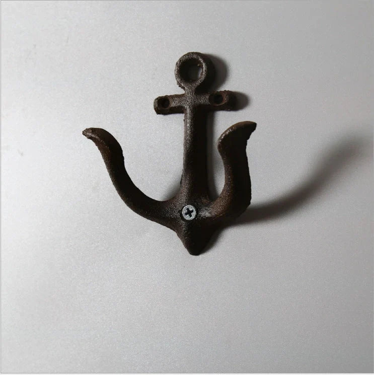 Industrial wrought iron wall hooks for coats and hats in various colours