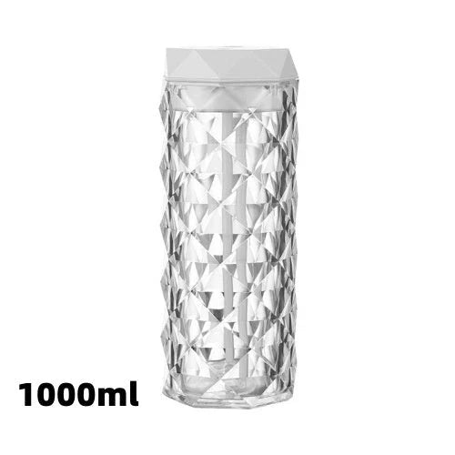 Crystal-like lamp humidifier with adjustable mist and lighting for a soothing, relaxing atmosphere