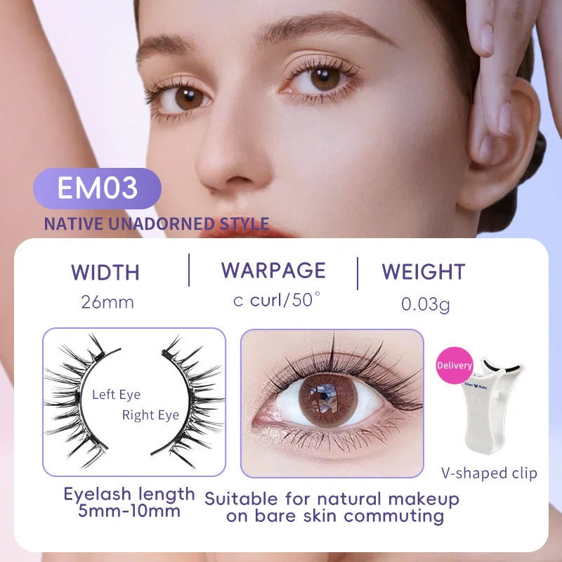 Luxurious magnetic suction false eyelashes in super soft mink hair for a natural look