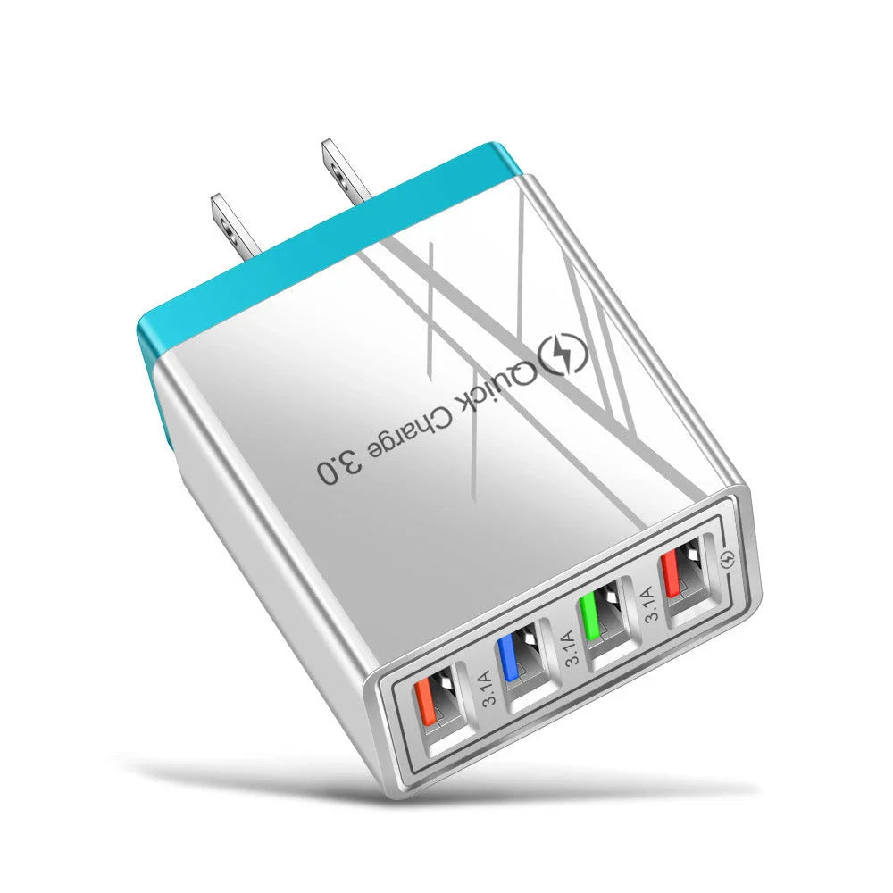 Powerful 4-Port USB Wall Charger with Quick Charge 3.0 for Phones and Tablets