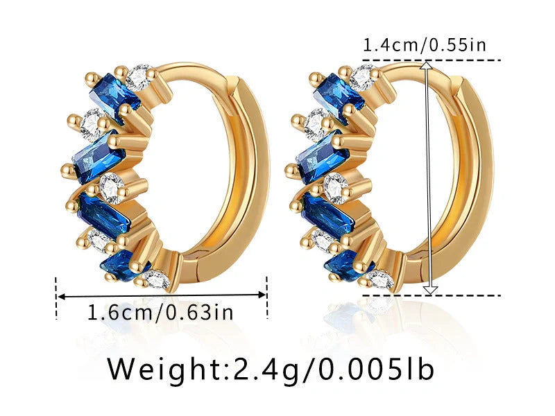 Elegant leaf design zircon emerald ear clips in 18K gold