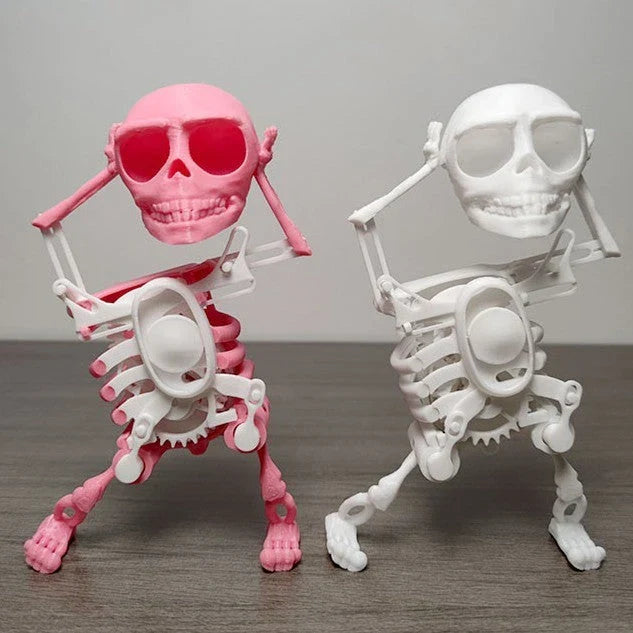 Customizable 3D Skull Desktop Toy with Gravity-Defying Design, Available in White, Pink and White, Red and Green, and Purple and White Color Options