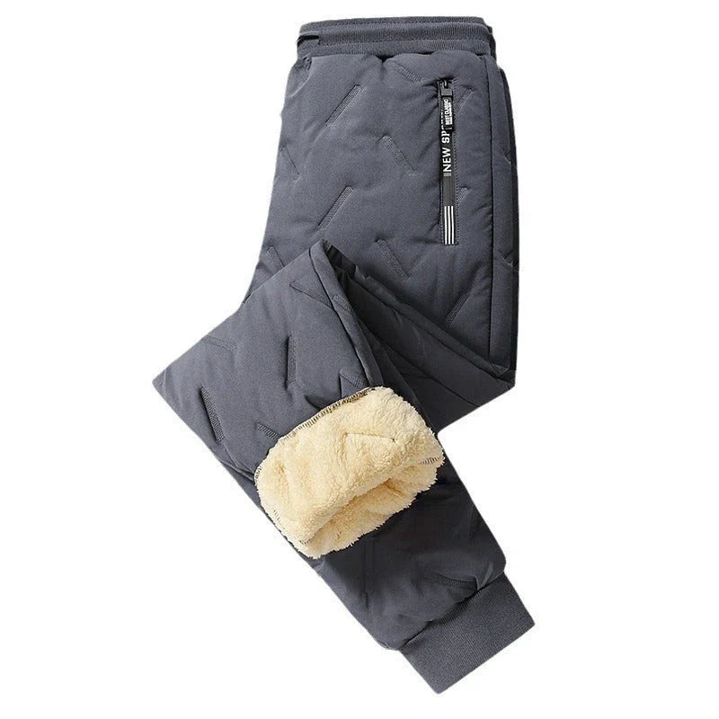 Premium fleece-lined winter pants for men in various colors and styles