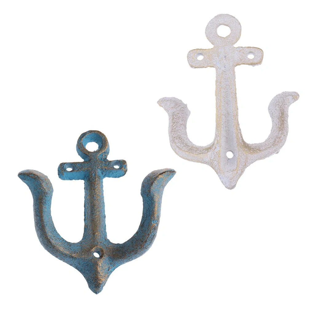 Industrial wrought iron wall hooks for coats and hats in various colours