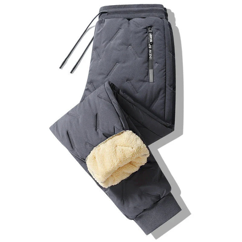 Premium fleece-lined winter pants for men in various colors and styles