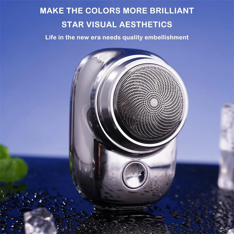 Compact, cordless electric razor with premium aluminium body and powerful 6,600 rpm motor for a smooth, painless shave