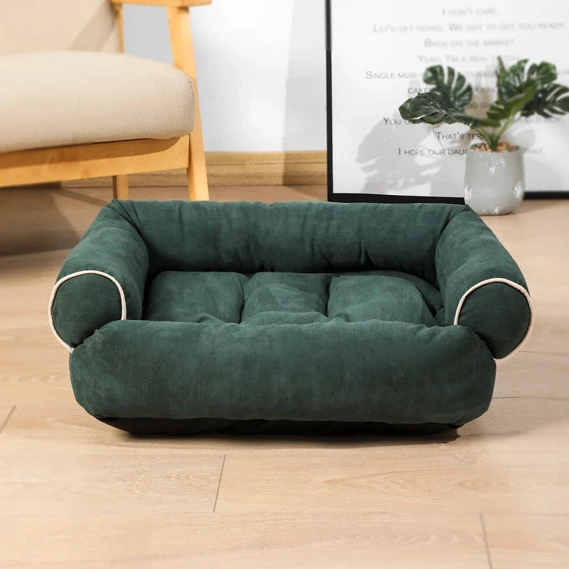Cosy pet bed with plush fabric and high-elastic padding for cloud-like comfort and support