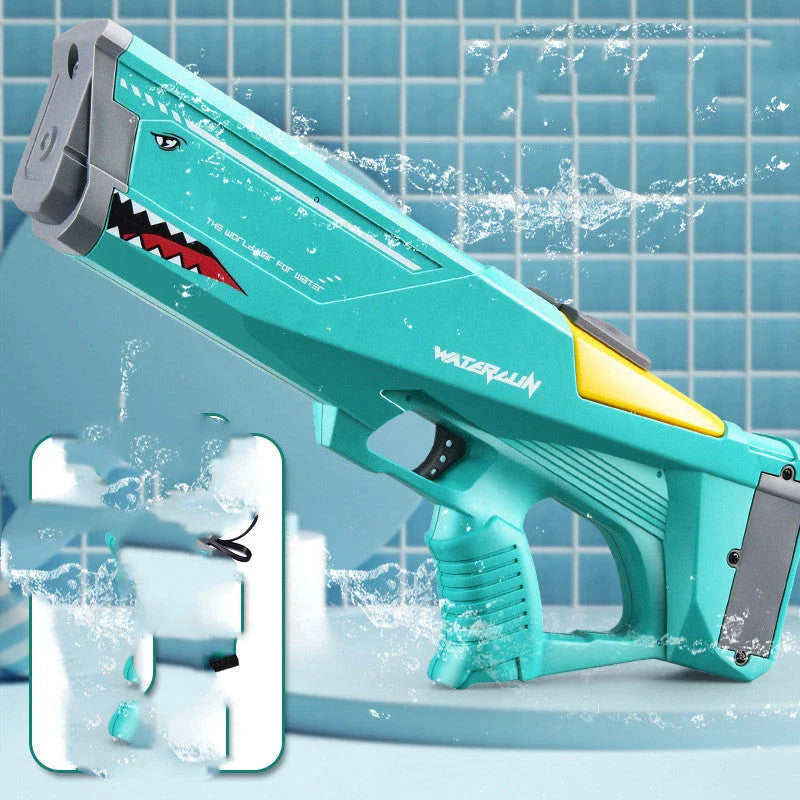 Powerful Shark-Inspired Water Blaster with High-Pressure Water Stream, Durable ABS Plastic Construction, and Innovative Design for Outdoor Fun