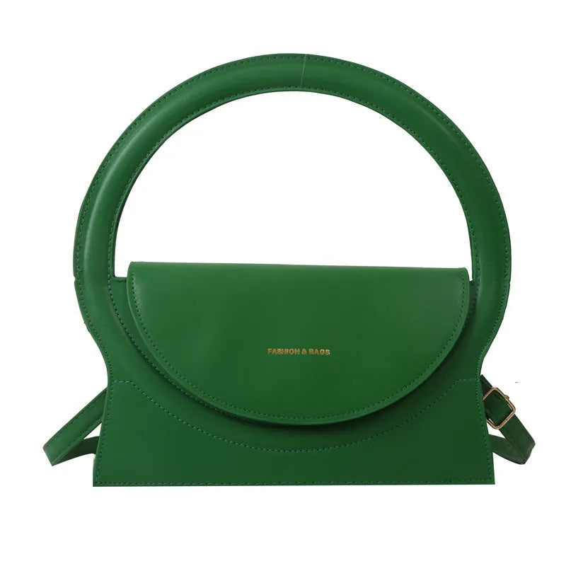 A square-shaped PU messenger bag in a choice of colours, showing external stitching and a sandwich pocket.