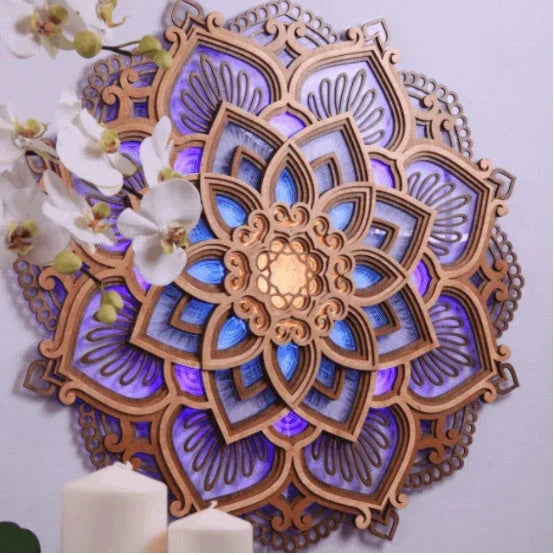 Homeenjoy_UK Mesmerizing Mandala Night Light: Illuminating Your Yoga Oasis