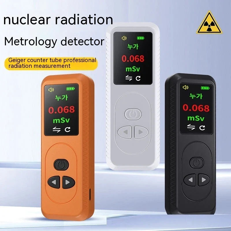 Portable radiation detector with TFT color display, sound alarm, and compact design for on-the-go use