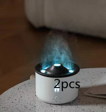 Ultrasonic essential oil humidifier with mesmerizing flame and jellyfish smoke ring effects, ideal for creating a soothing and relaxing atmosphere in any home or office.