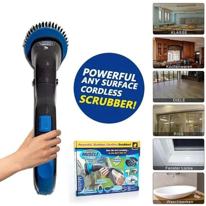 Heavy-duty electric cleaning scrubber with powerful 100-watt motor for efficient whole-home surface cleaning