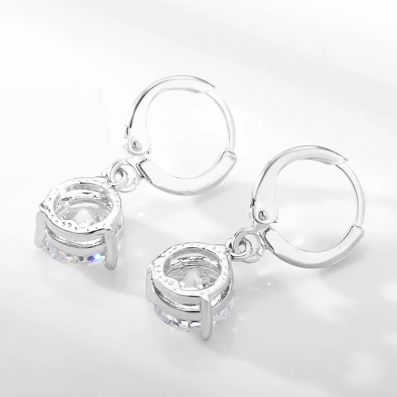 Zircon Water Drop Necklace and Earring Set with unique snake bone chain and mixed gem setting