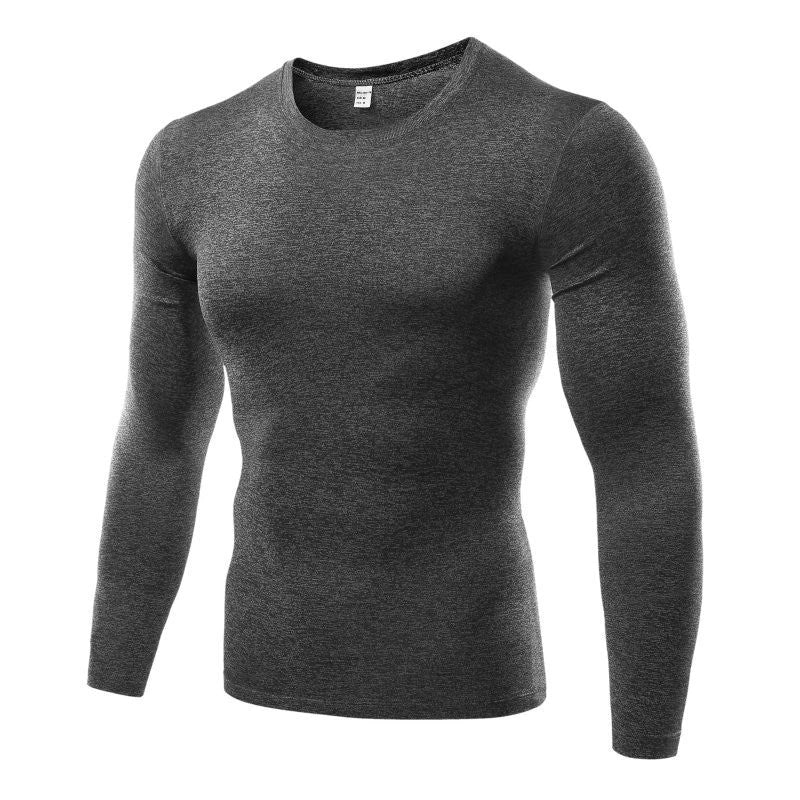 Men's Compression Long Sleeve Workout Tee in various colors and sizes