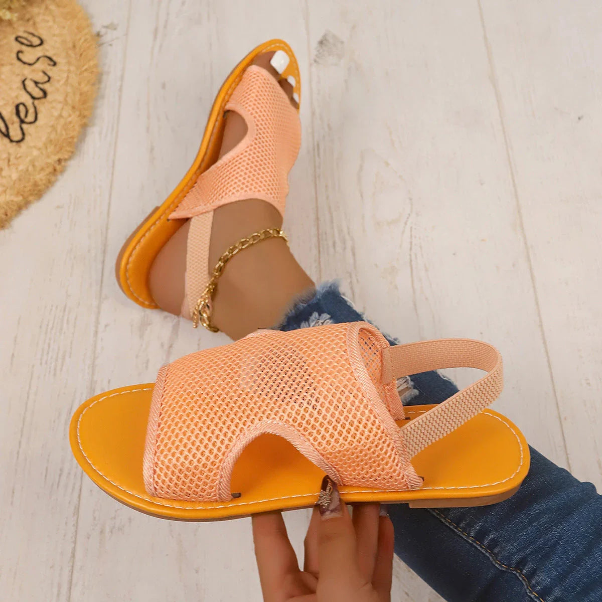 Breathable mesh sandals in various colors and styles for comfortable summer wear