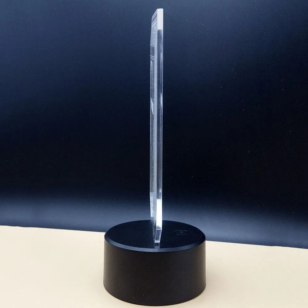 3D acrylic brain illusion LED lamp on black ABS base with remote control