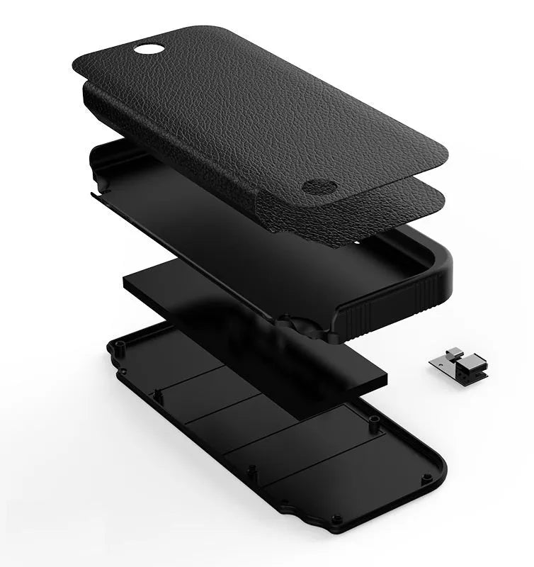 Black litchi leather protective charging case for Nintendo Switch, 10000mAh, 240x115x30mm