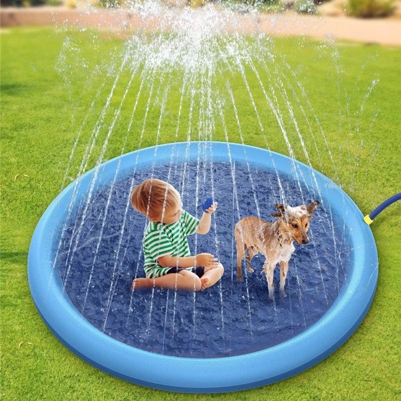Splash Pad for Kids and Pets: Backyard Water Fun, Non-Slip, Meets Safety Standards, Versatile and Portable Design