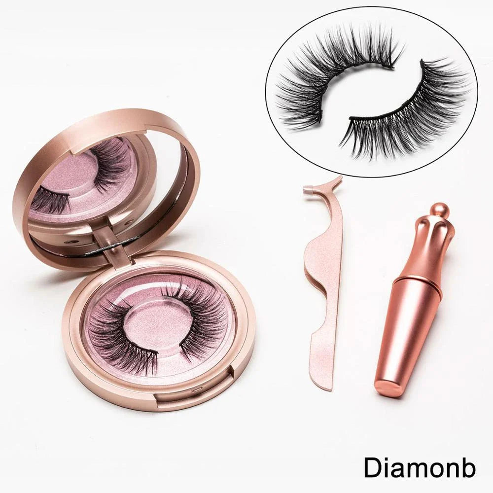 Magnetic Lash and Eyeliner Set with Premium Faux Mink Lashes, Magnetic Eyeliner, and Applicator Tools