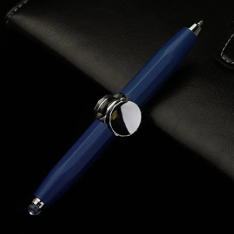 Versatile LED-powered gyro ballpoint pen with a mesmerizing spinner for stress relief and improved productivity