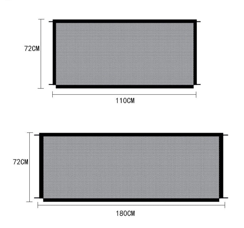 Durable nylon pet gate with foldable design for indoor use, creating a safe and secure play area for pets.