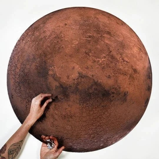 A captivating 1000-piece round jigsaw puzzle featuring the stunning images of the moon and Earth, designed to challenge and delight puzzle enthusiasts.