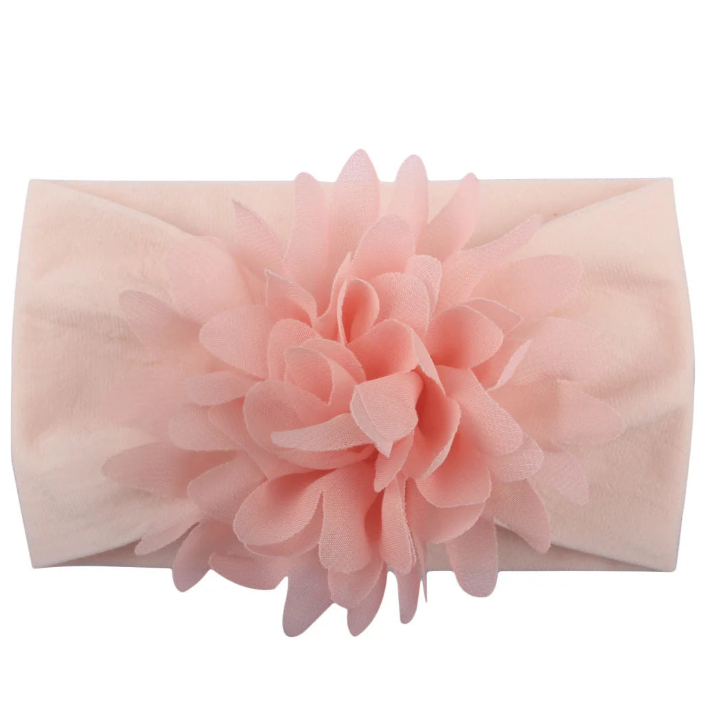 Handcrafted chiffon flower baby headband for little princesses, available in various colours and styles.