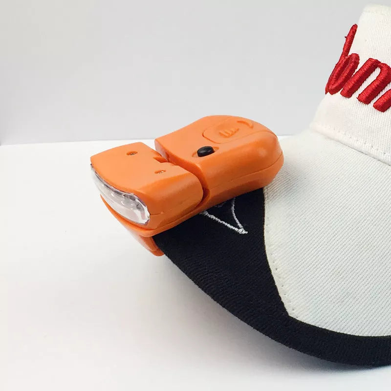 Compact 5LED cap lamp for outdoor activities in black and orange