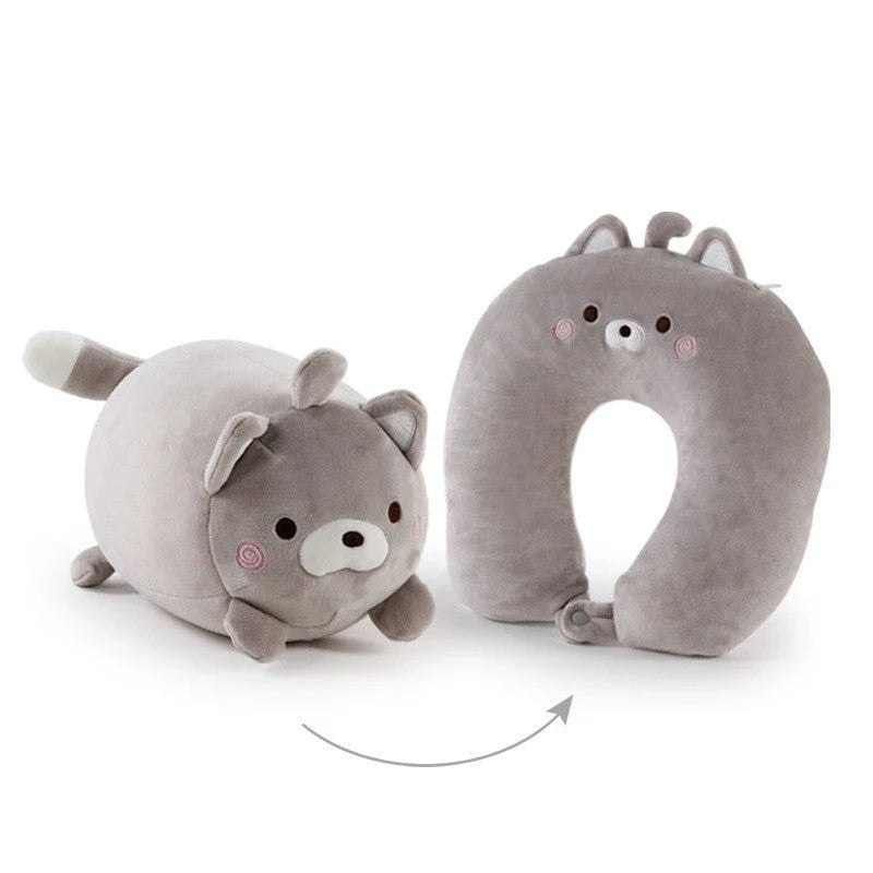A soft and cozy penguin-shaped neck pillow with a unique U-shaped design for customized neck and shoulder support.