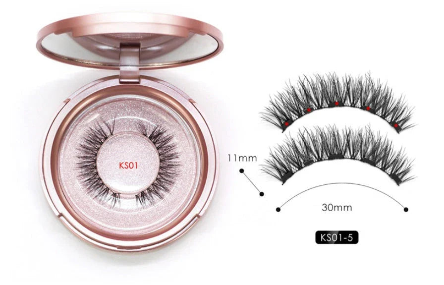 Magnetic Lash and Eyeliner Set with Premium Faux Mink Lashes, Magnetic Eyeliner, and Applicator Tools