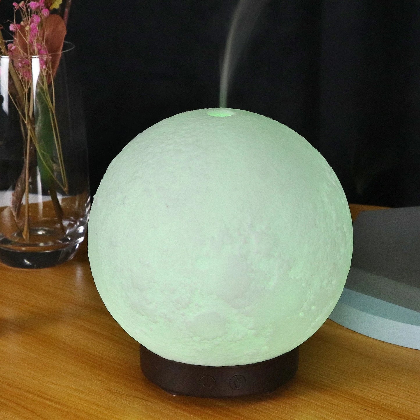 Calming Moon Light Ultrasonic Humidifier and Aroma Diffuser with Soothing Mist and Ambient Lighting