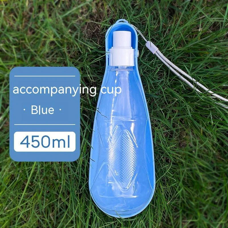 Portable folding dog water bottle with large 550ml capacity, available in multiple vibrant colors