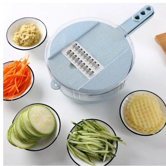 8-in-1 Mandoline Slicer with Stainless Steel Blades and BPA-Free Plastic for Effortless Vegetable Prep