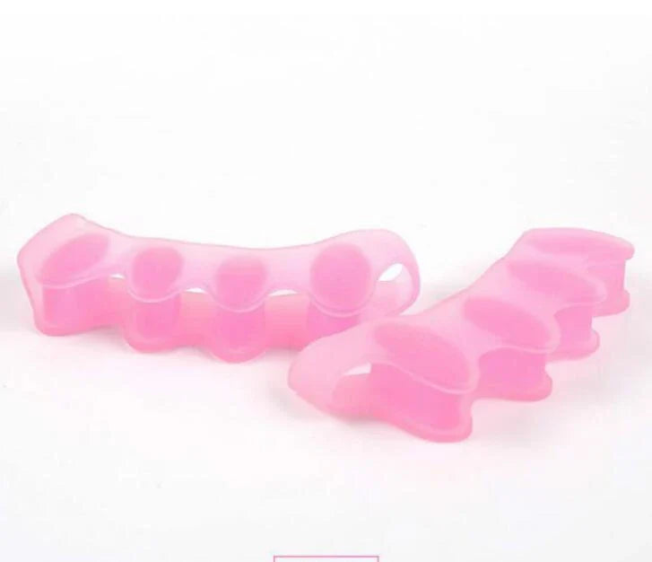 Premium silicone toe separators designed to relieve bunion and overlapping toe pain, offering comfort and support for foot health.
