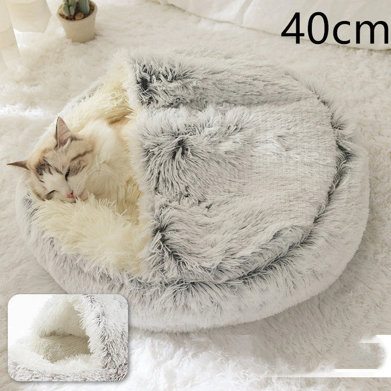 Cozy All-in-One Pet Bed in various colors and sizes, providing a plush and comfortable retreat for cats and dogs