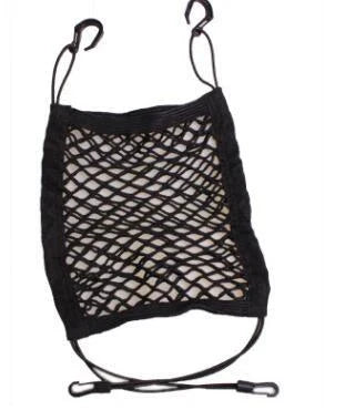 Premium car backseat organizer net made of durable polyester mesh, designed to hold essentials and separate pets/kids for a tidy, organized vehicle.