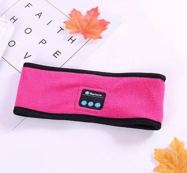 Wireless Bluetooth headband in multiple colours, featuring knitted fabric, built-in microphone and long-lasting battery for outdoor fitness and yoga activities.
