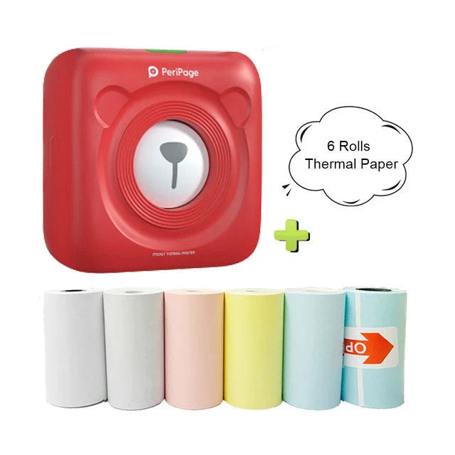 Compact Bluetooth thermal printer for instant photo printing, with wireless connectivity and customizable templates