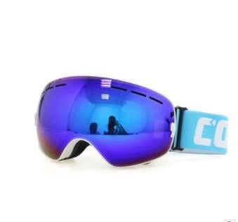 Premium ski goggles with dual-layer anti-fog lens and adjustable strap for comfortable, secure fit