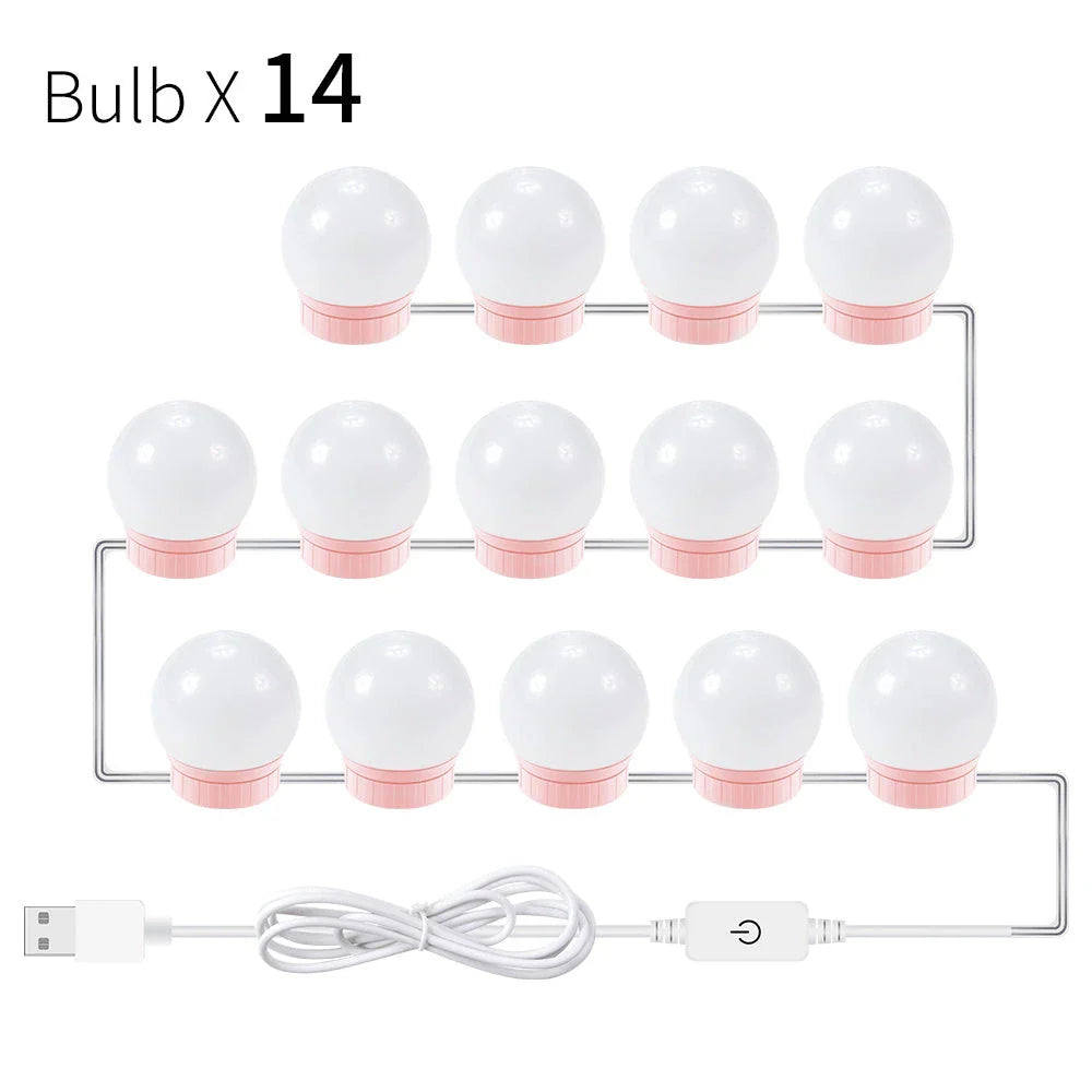 Adjustable Dimmable LED Mirror Light Bulb with Touch Control, Rotating Line, and Customisable Positioning