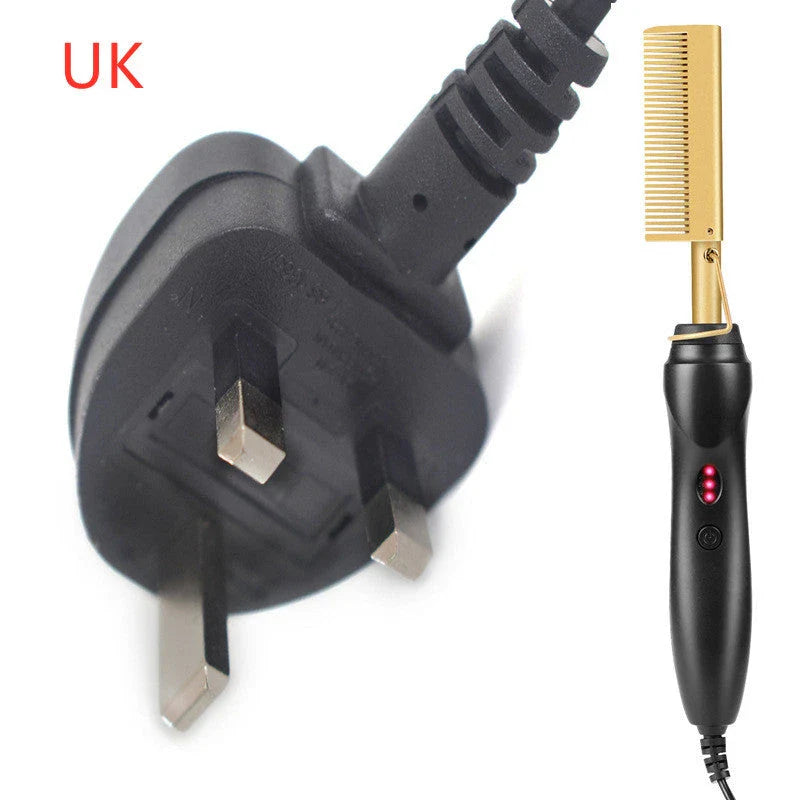 Ceramic Straightening Comb with Adjustable Temperature Settings for Smooth, Frizz-Free Hair